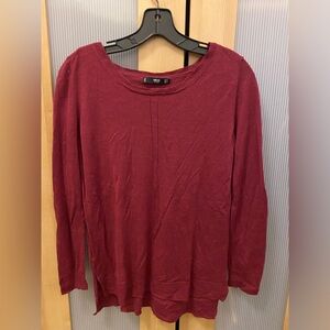 MNG burgundy long sleeve knit top Size Small
